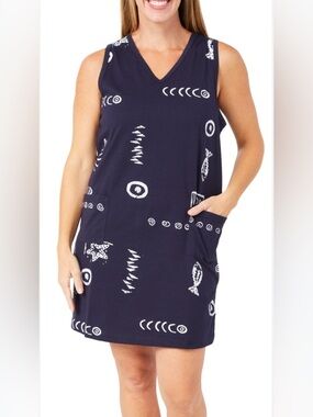 Ingear black Sleeveless V-Neck Nautical Motifs